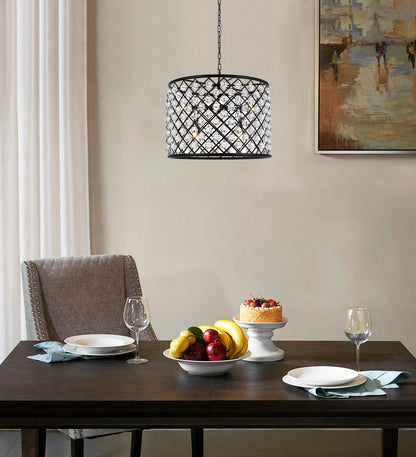 Madison 8 light Matte Black Chandelier Clear Royal Cut Crystal