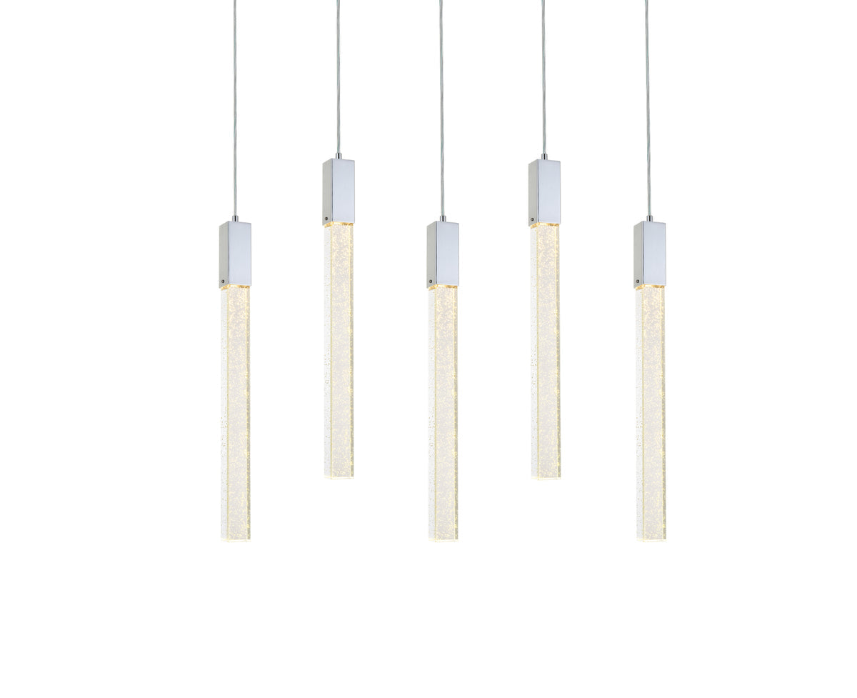 Weston 5 lights pendant in chrome