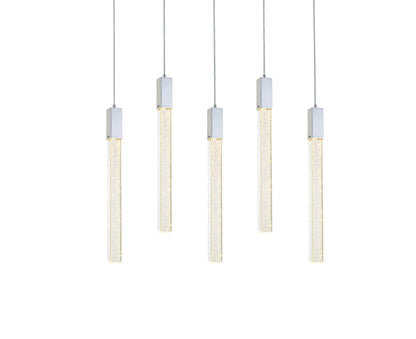 Weston 5 lights pendant in chrome