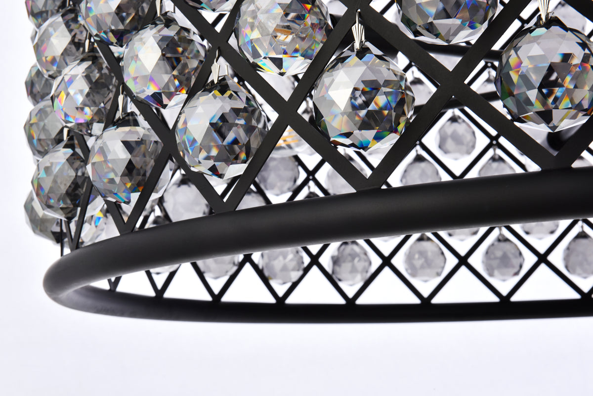 Madison 12 light Matte Black Chandelier Silver Shade (Grey) Royal Cut Crystal