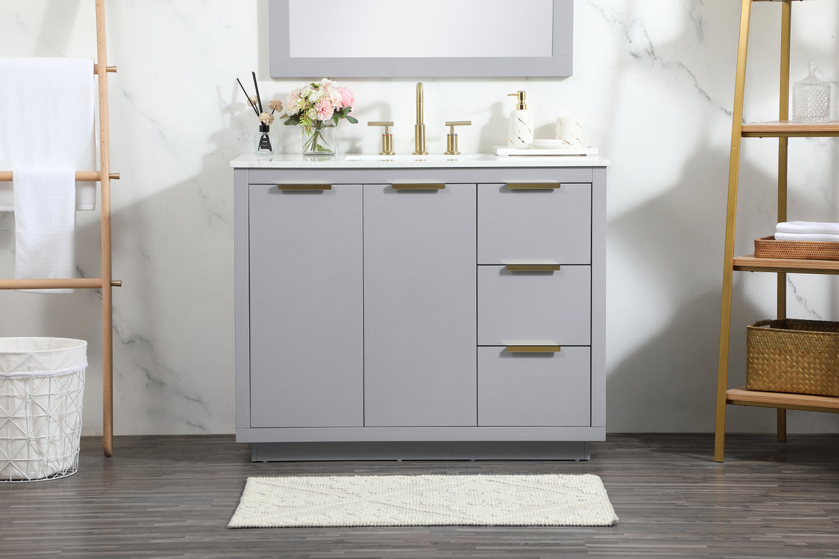 42 inch Single bathroom vanity in grey