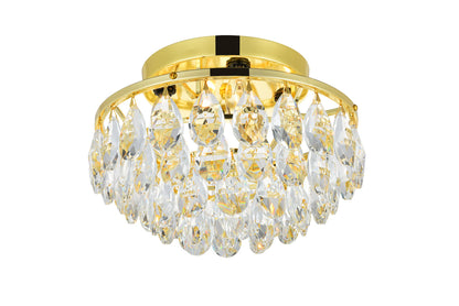 Clara Collection Flush Mount D14in H9in Lt:4 Gold Finish
