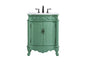 27 inch Single Bathroom vanity in vintage mint with ivory white engineered marble