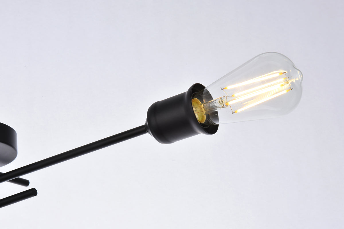 Xavier 4 lights flush mount in black