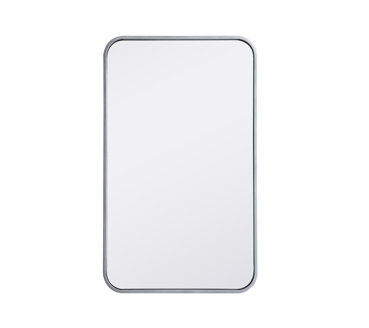 Soft corner metal rectangular mirror 18x30 inch in Silver