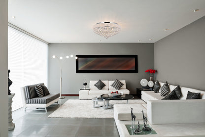 Primo 15 light Chrome Flush Mount Clear Royal Cut Crystal