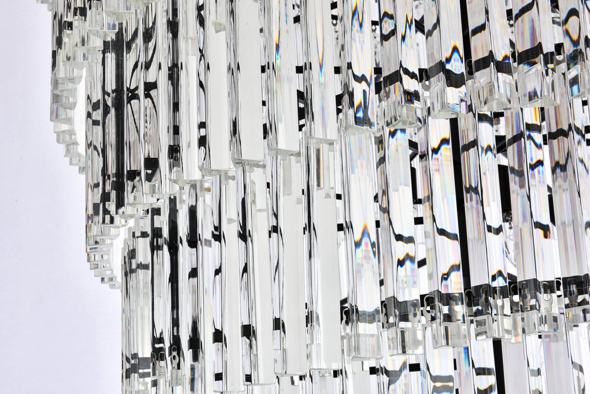 Sydney 48 inch spiral crystal chandelier in matte black