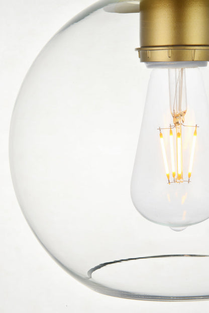 Baxter 1 Light Brass Flush Mount With Clear Glass