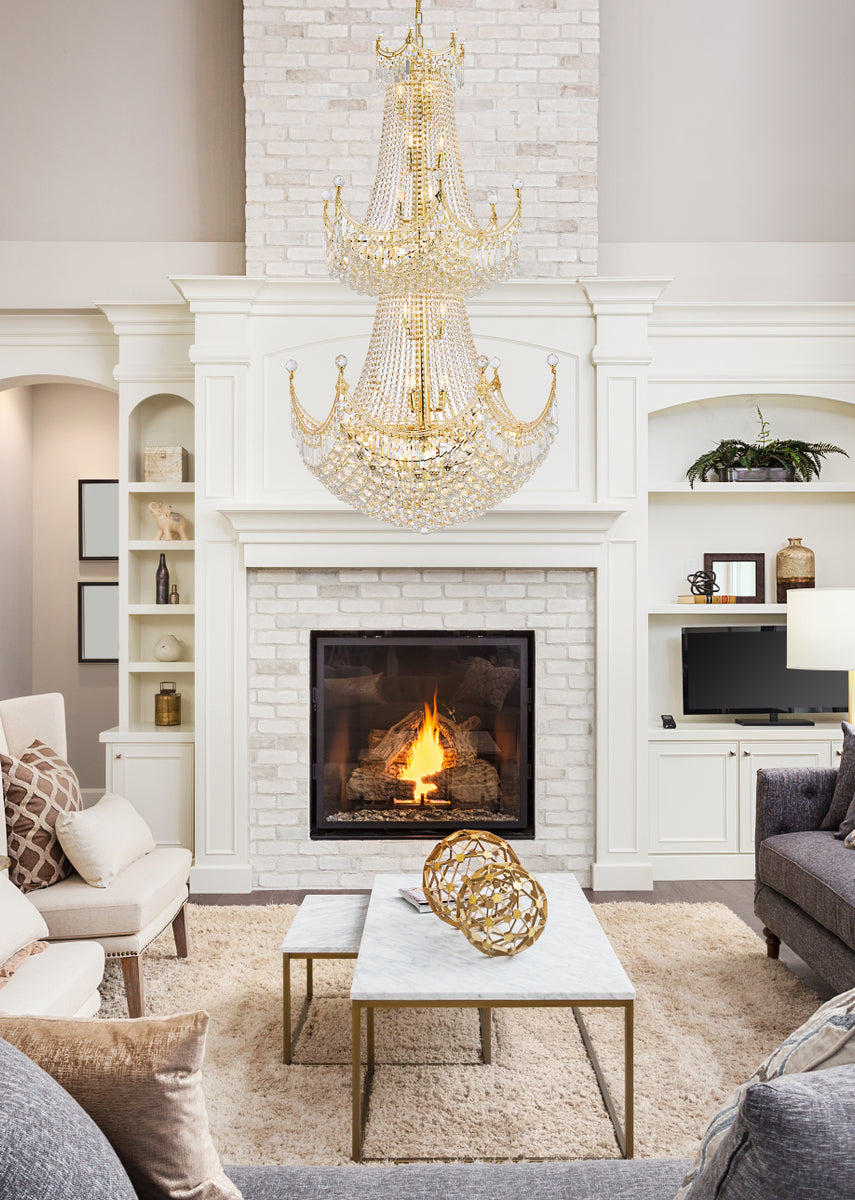 Corona 36 light Gold Chandelier Clear Royal Cut Crystal