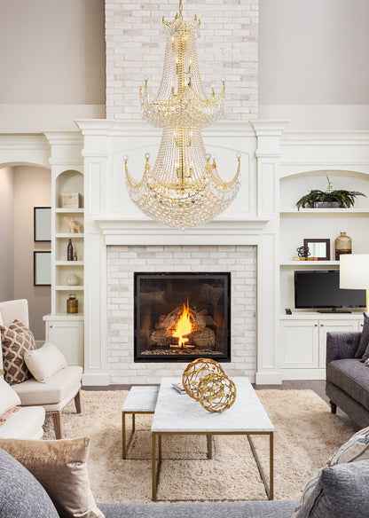 Corona 36 light Gold Chandelier Clear Royal Cut Crystal