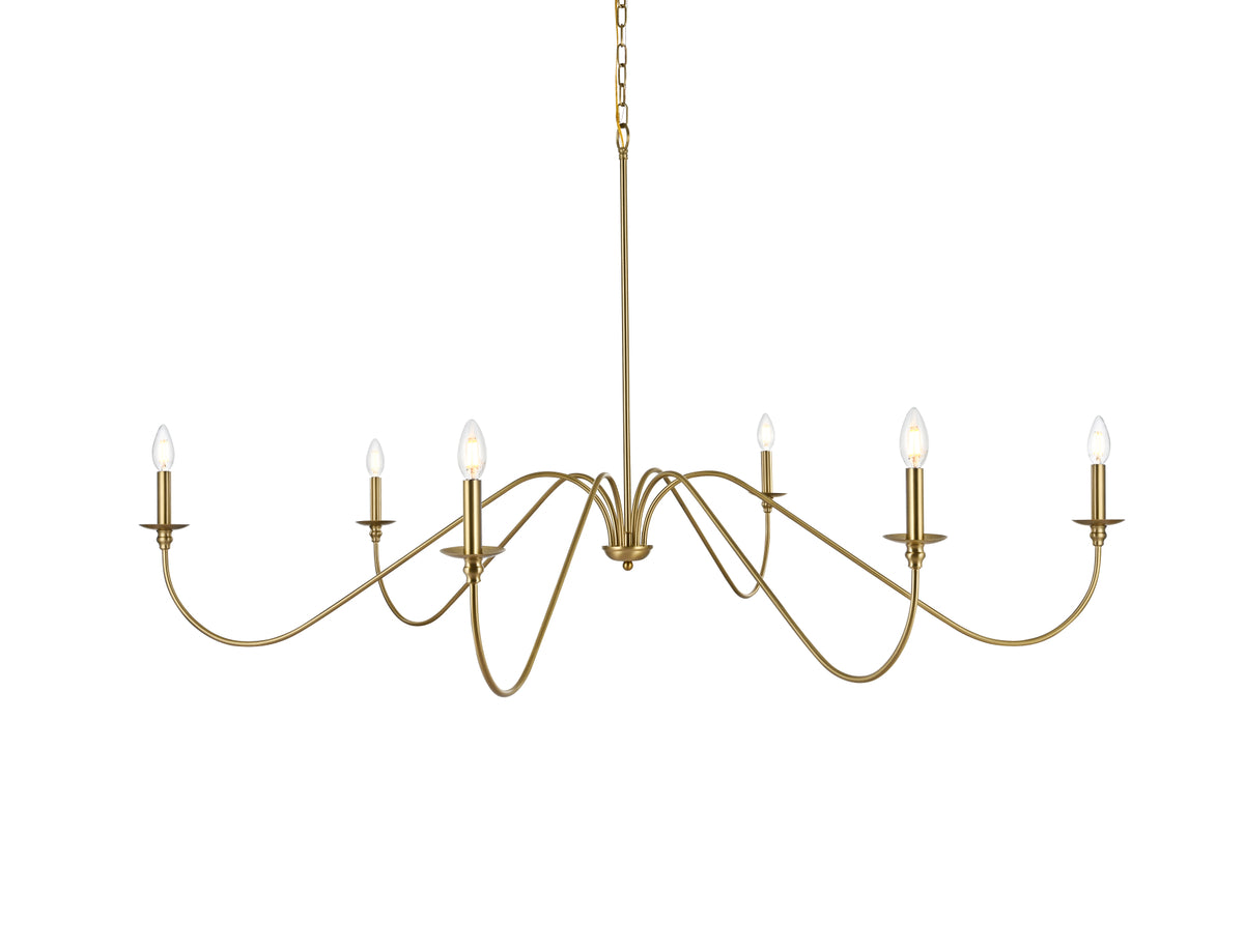 Rohan 60 inch chandelier in Satin Gold