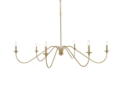 Rohan 60 inch chandelier in Satin Gold