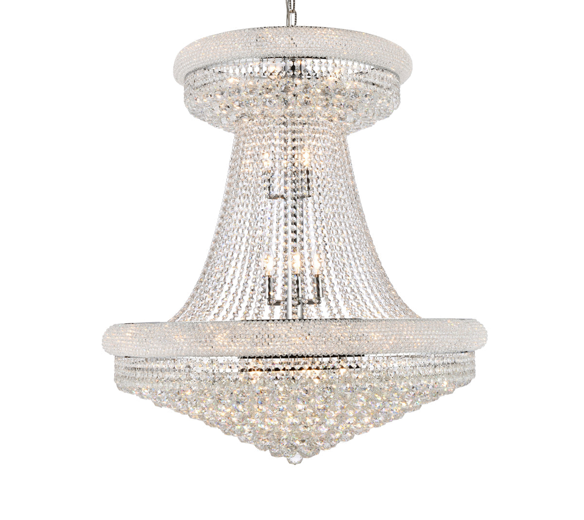 Primo 28 light Chrome Chandelier Clear Royal Cut Crystal