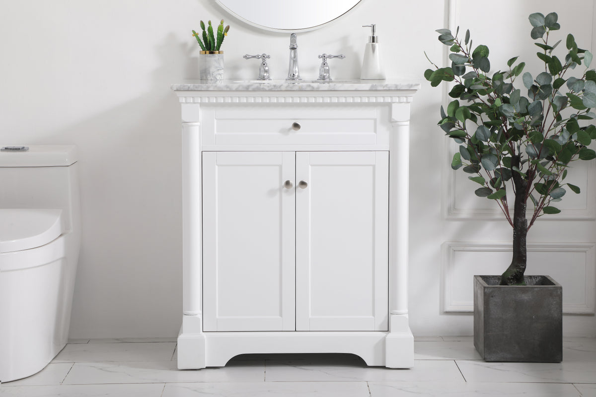 30 inch Single bathroom vanity in  White