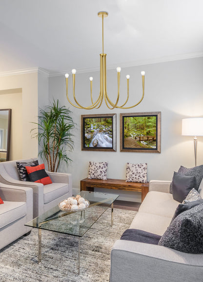 Layne 36 inch chandelier in Brass