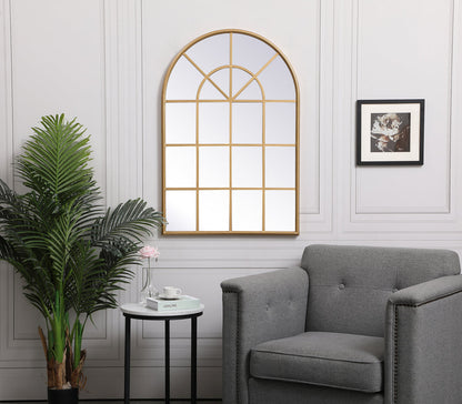 Metal windowpane mirror 28 inch x 41 inch in in Brass