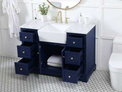 48 inch Single bathroom vanity in blue
