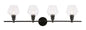 Gene 4 light Black and Clear glass Wall sconce