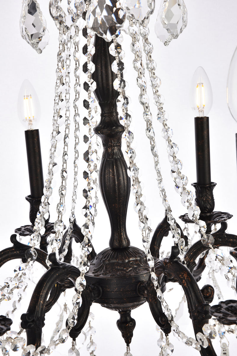 Rosalia 6 light Dark Bronze Chandelier Clear Royal Cut Crystal