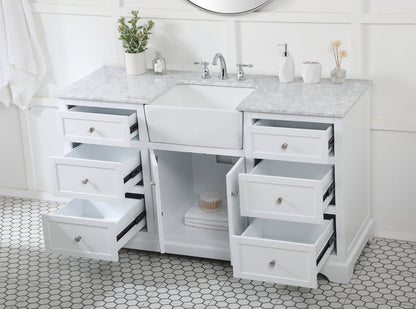 60 inch Single bathroom vanity in white