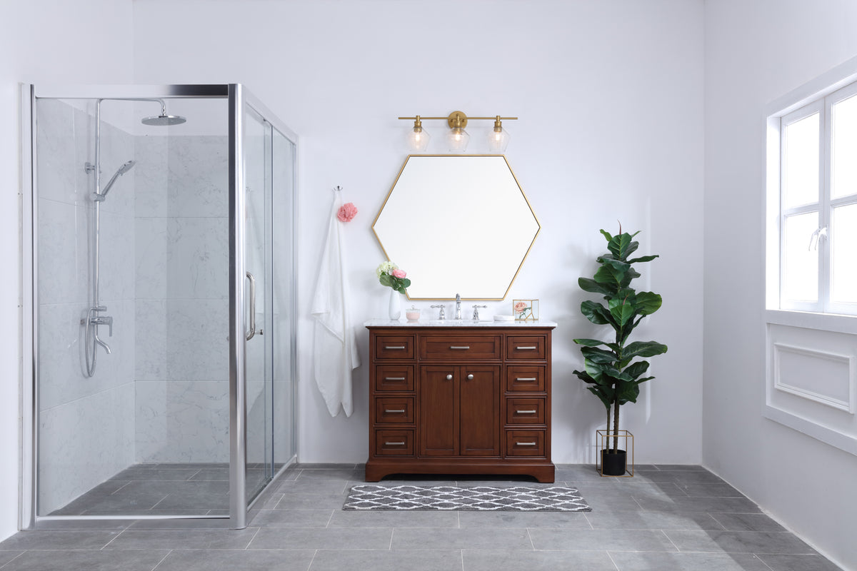 Gene 3 light Brass and Clear glass Wall sconce