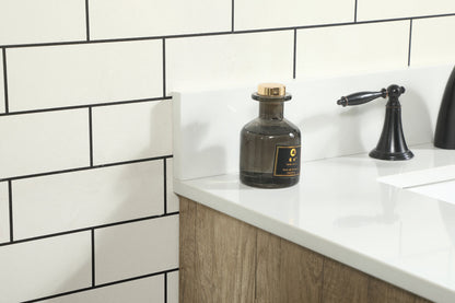 30 inch Single bathroom vanity in natural oak with backsplash