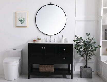 42 inch Single Bathroom Vanity in Black