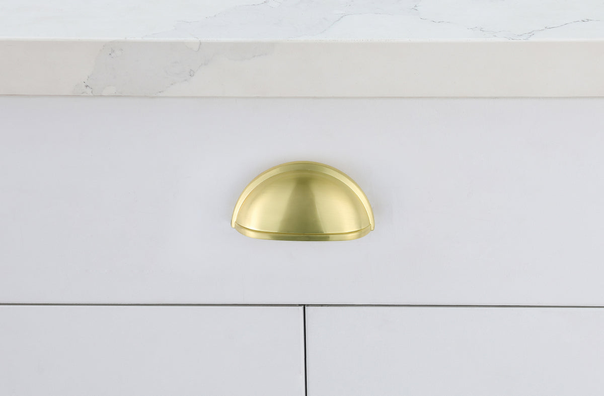 Atticus 3" Center to Center Brushed Gold Cup Bar Pull Multipack (set of 10)