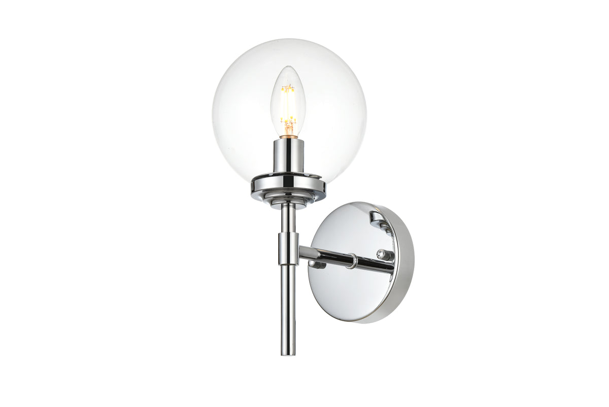 Ingrid 1 light Chrome and Clear Bath Sconce