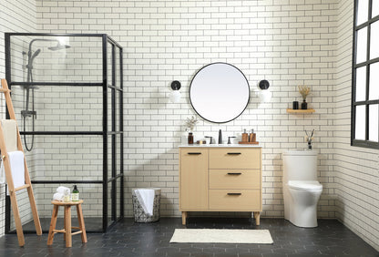 36 inch bathroom vanity in Maple with backsplash