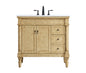 36 inch Single Bathroom vanity in Antique Beige with ivory white engineered marble