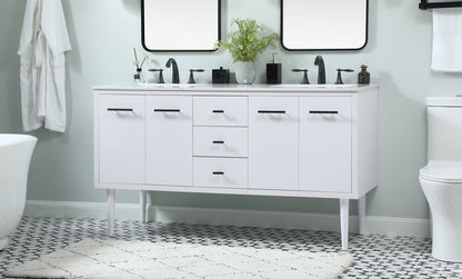 60 inch Single bathroom vanity in white