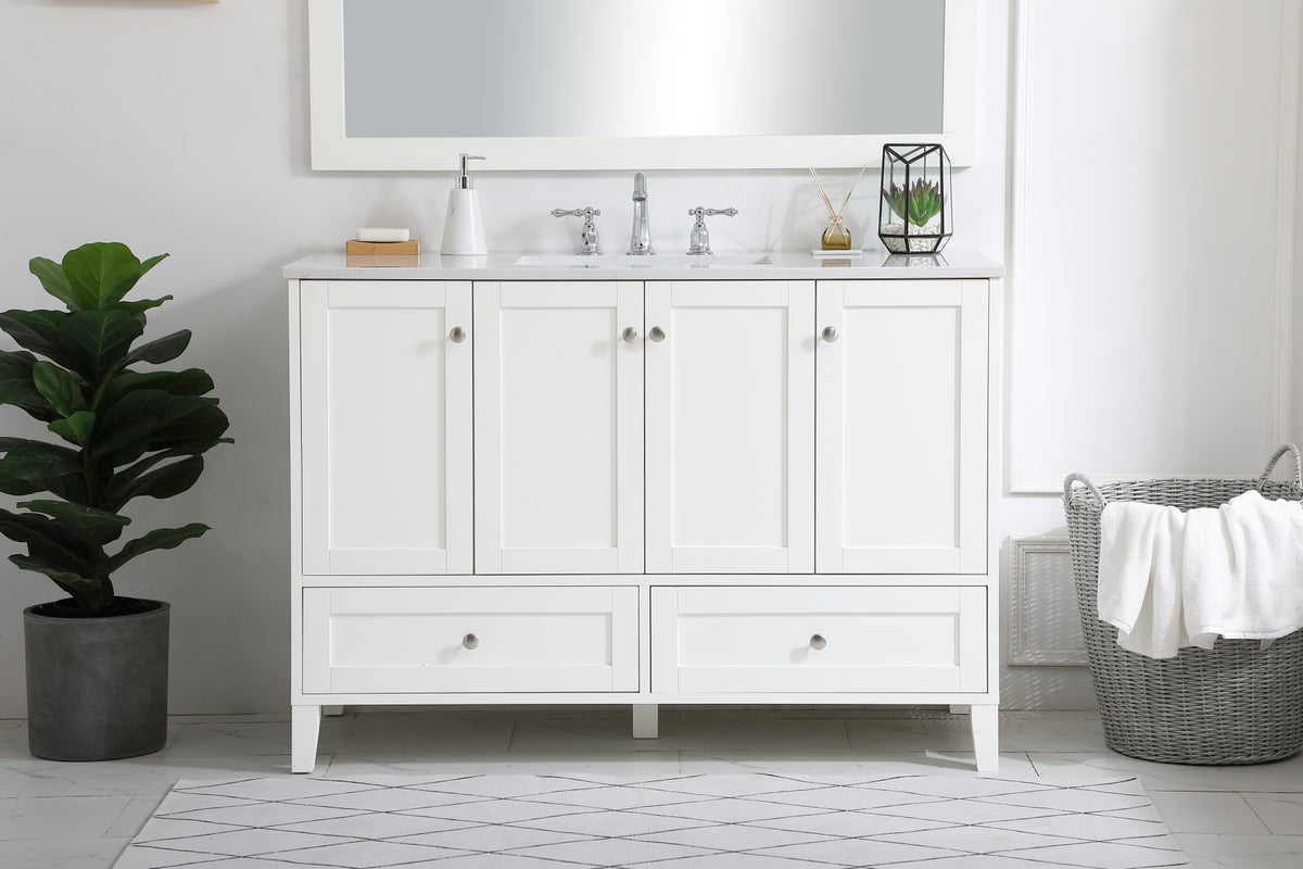 48 inch Single Bathroom Vanity in White