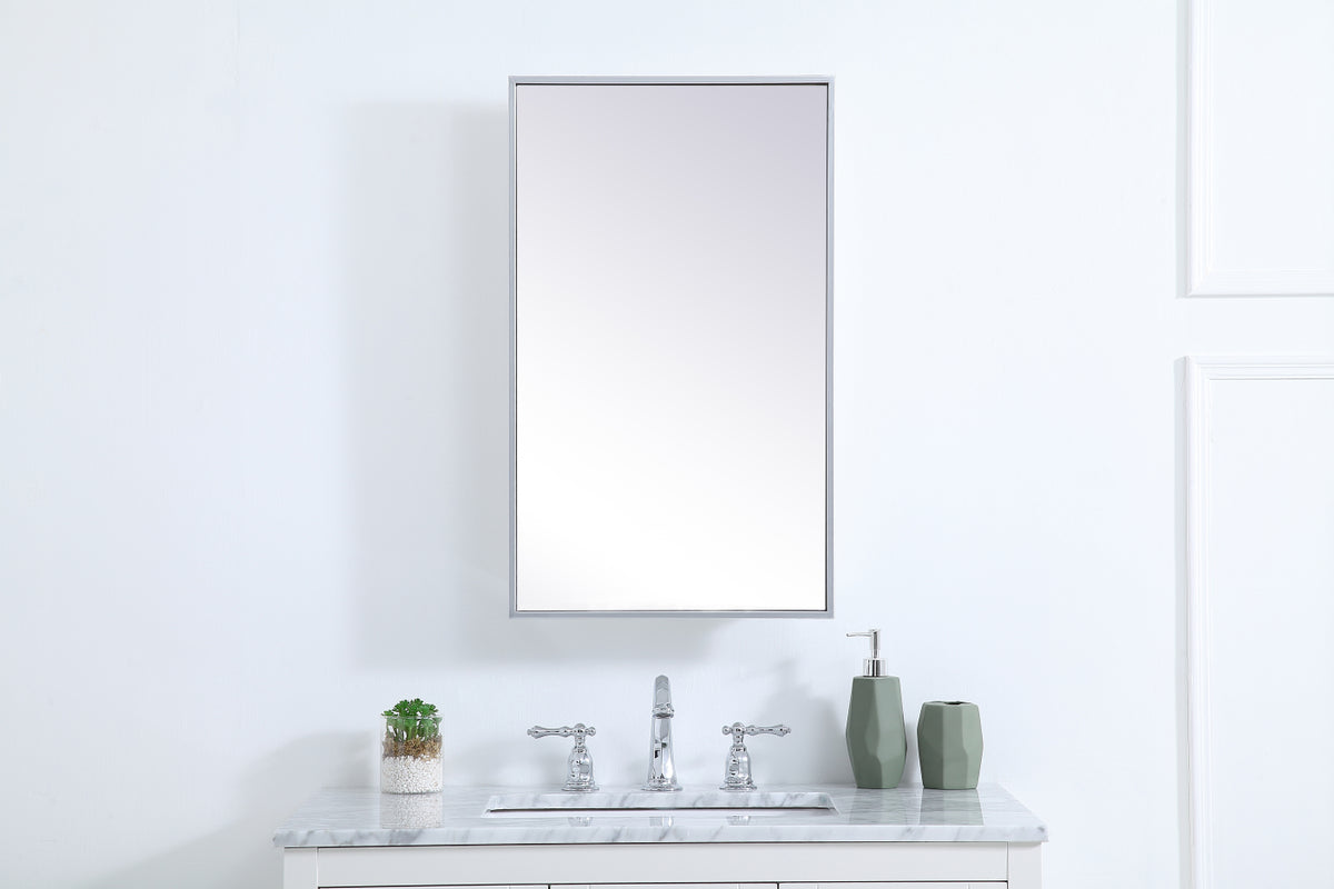 Metal mirror medicine cabinet 17 inch x 28 inch in silver