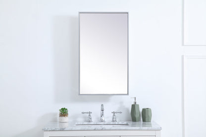 Metal mirror medicine cabinet 17 inch x 28 inch in silver
