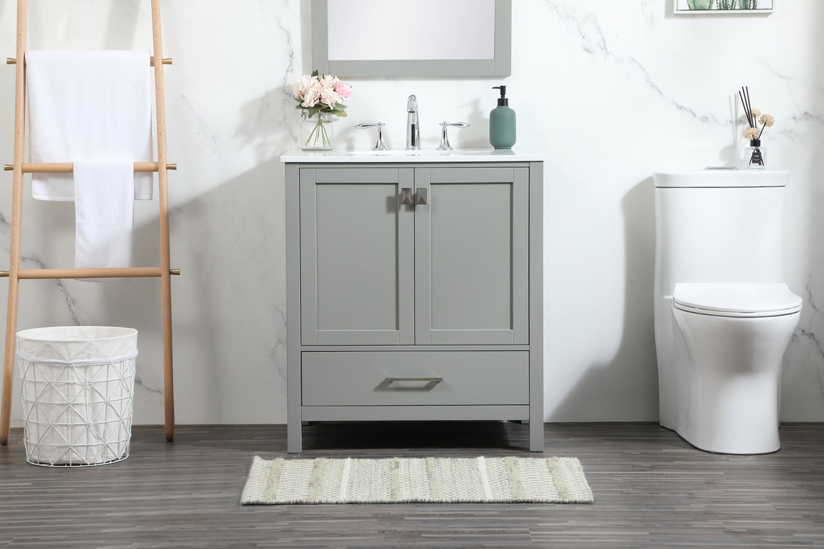 30 inch Single bathroom vanity in grey