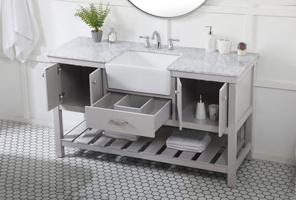 60 inch Single bathroom vanity in grey