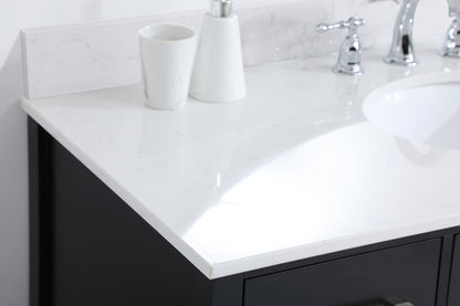 48 inch Single Bathroom Vanity in Black with Backsplash