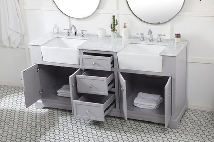 72 inch double bathroom vanity in grey