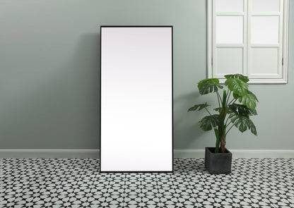 Metal Frame Rectangle Full Length Mirror 30x60 Inch in Black