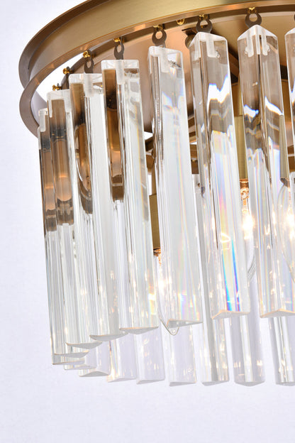 Sydney 16 inch round crystal pendant in satin gold