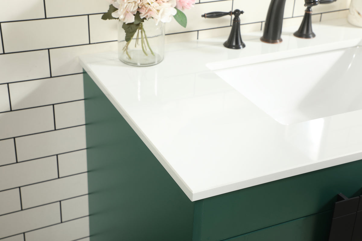 36 inch Single bathroom vanity in green