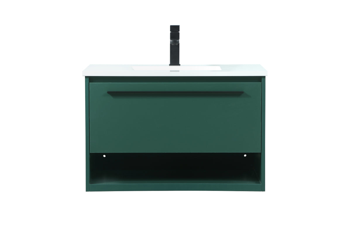 30 inch Single bathroom vanity in green