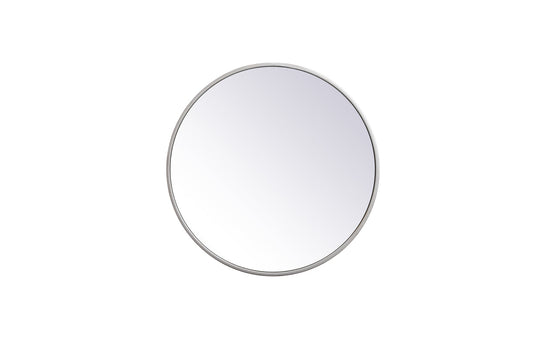 Metal frame round mirror 18 inch in silver