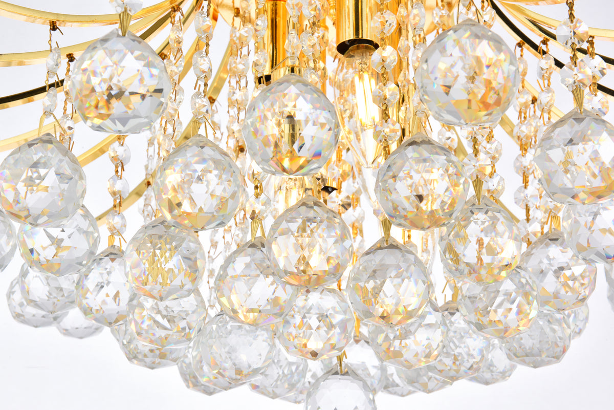 Toureg 6 light Gold Flush Mount Clear Royal Cut Crystal