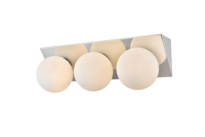 Jillian 3 light Chrome and frosted white Bath Sconce