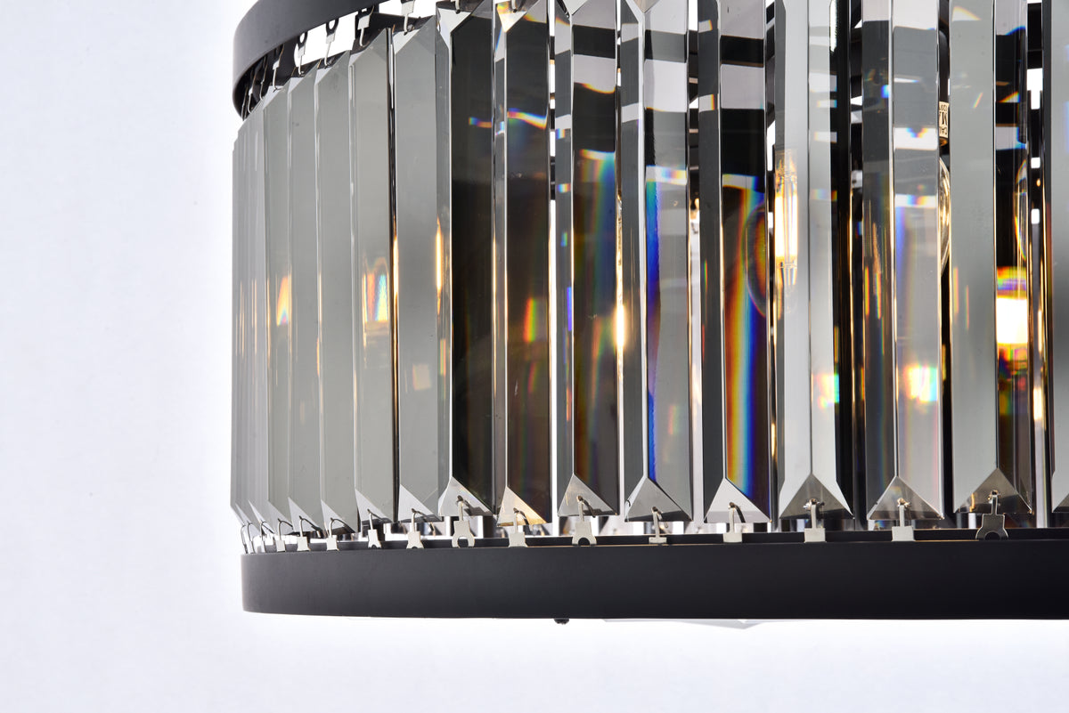 Chelsea 10 light Matte Black Chandelier Silver Shade (Grey) Royal Cut Crystal