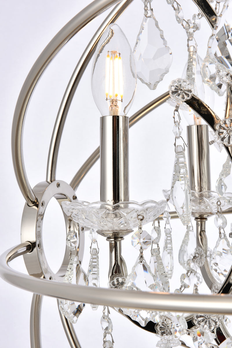 Geneva 5 light polished nickel Pendant Clear Royal Cut crystal