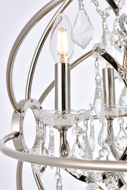 Geneva 5 light polished nickel Pendant Clear Royal Cut crystal