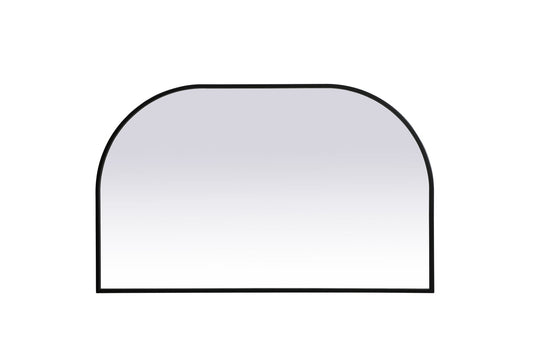 Metal Frame Arch Mirror 39x24 Inch in Black